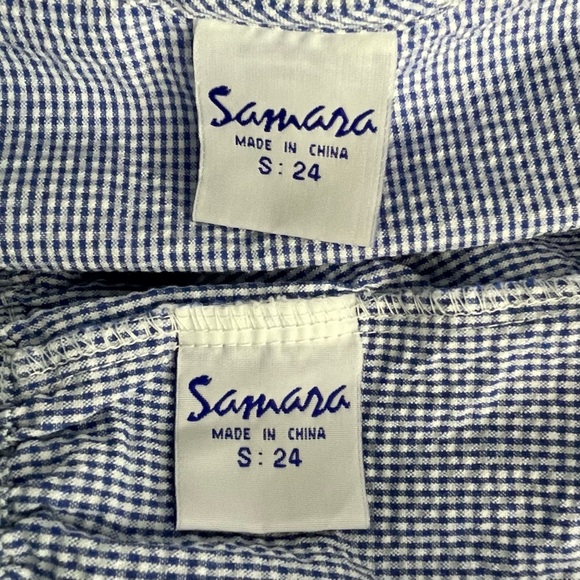 Vintage Samara Girls Bunny Seersucker Outfit Blue White S 24 Months - Picture 12 of 15